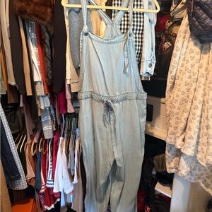 American Eagle Blue Denim Overalls Relaxed Fit
